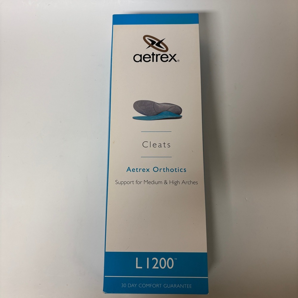 Aetrex Orthotics Cleats L1200 Blue Arch Support Insoles Mens 7 Womens 8